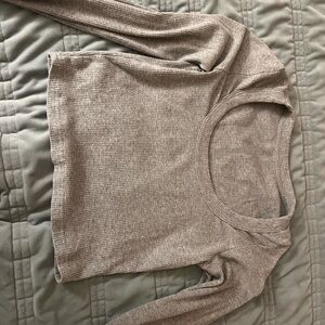 Grey Long Sleeve Crop Top
